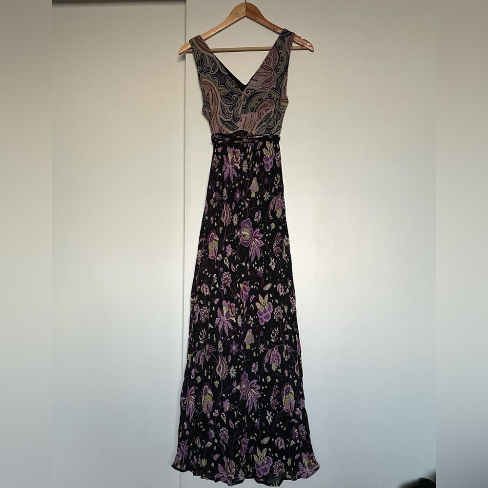 Vintage Tessuto Maxi Dress, Paisley, Made in USA, M (8-10)